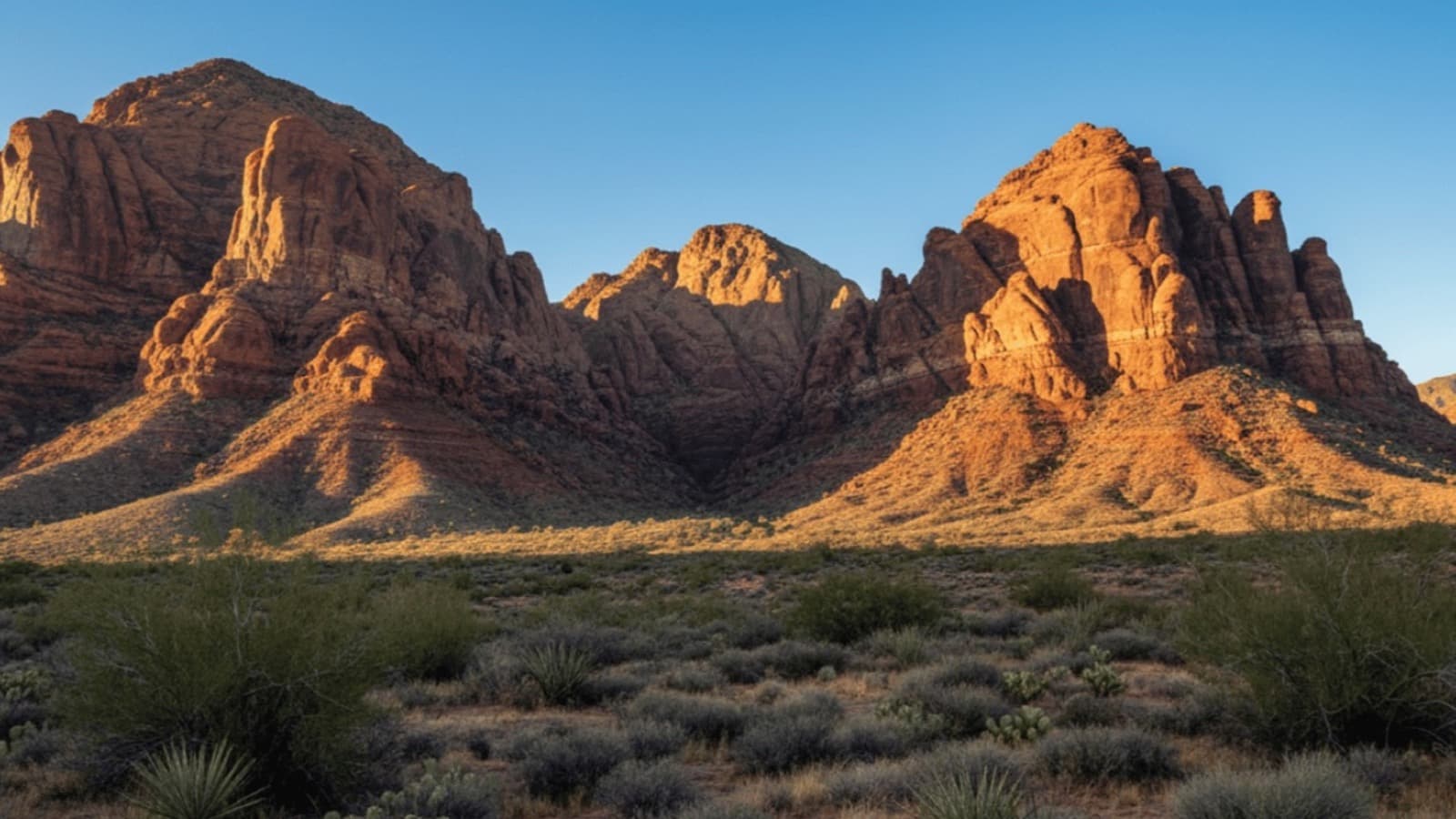 Las Vegas residential neighborhood with mountain backdrop and clear desert sky — living in Las Vegas 2026 resident guide