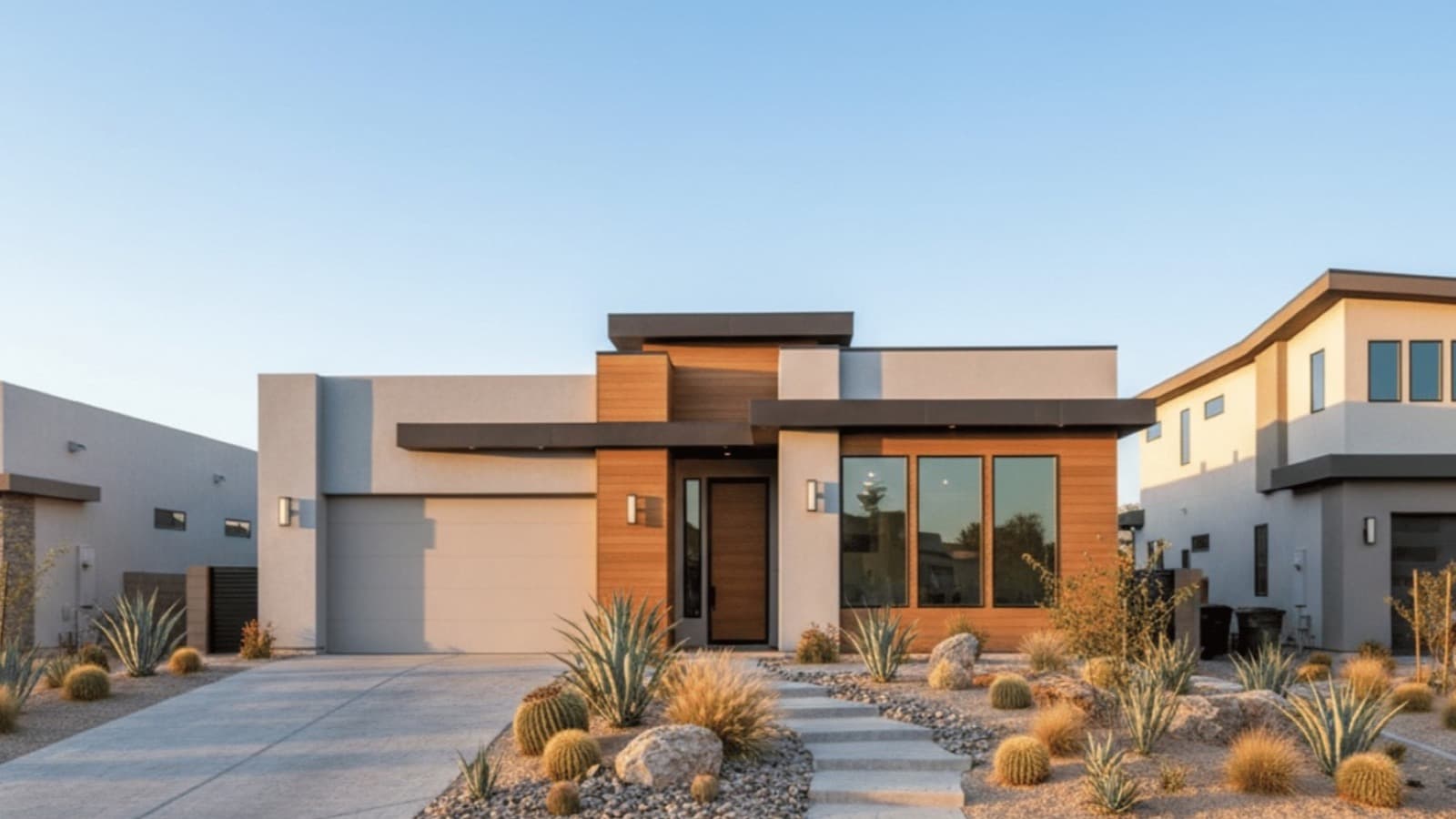 Las Vegas residential neighborhood at sunset with a for-sale sign in front yard — 2026 home selling guide