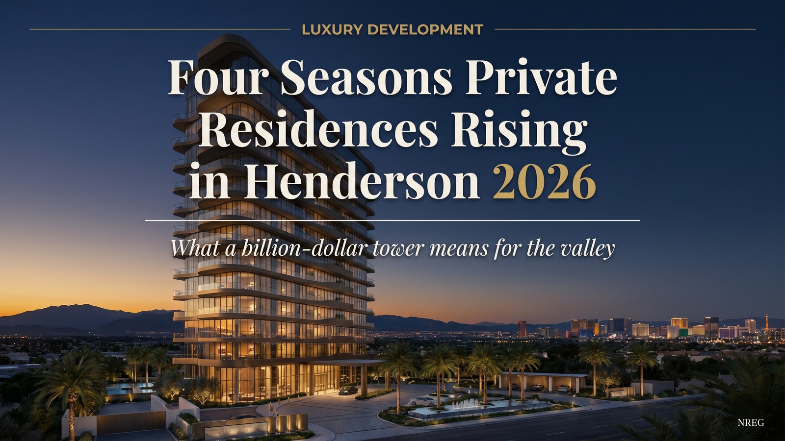 Henderson Nevada guard-gated luxury neighborhood with manicured streetscape and mountain backdrop