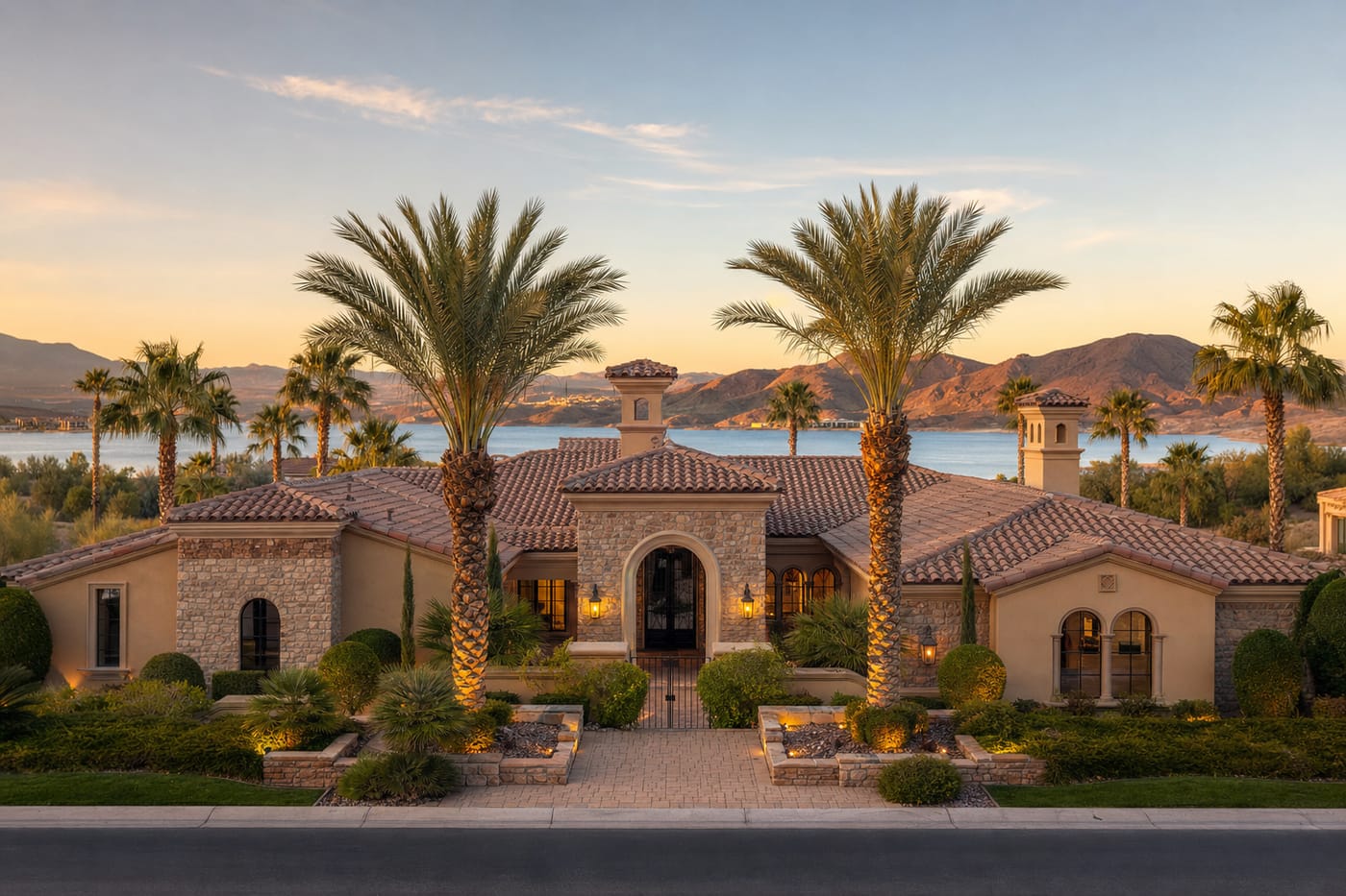 Lake Las Vegas waterfront Mediterranean estate — NREG 2026 FastExpert Top Agent Henderson metro recognition includes Lake Las Vegas ZIP 89011