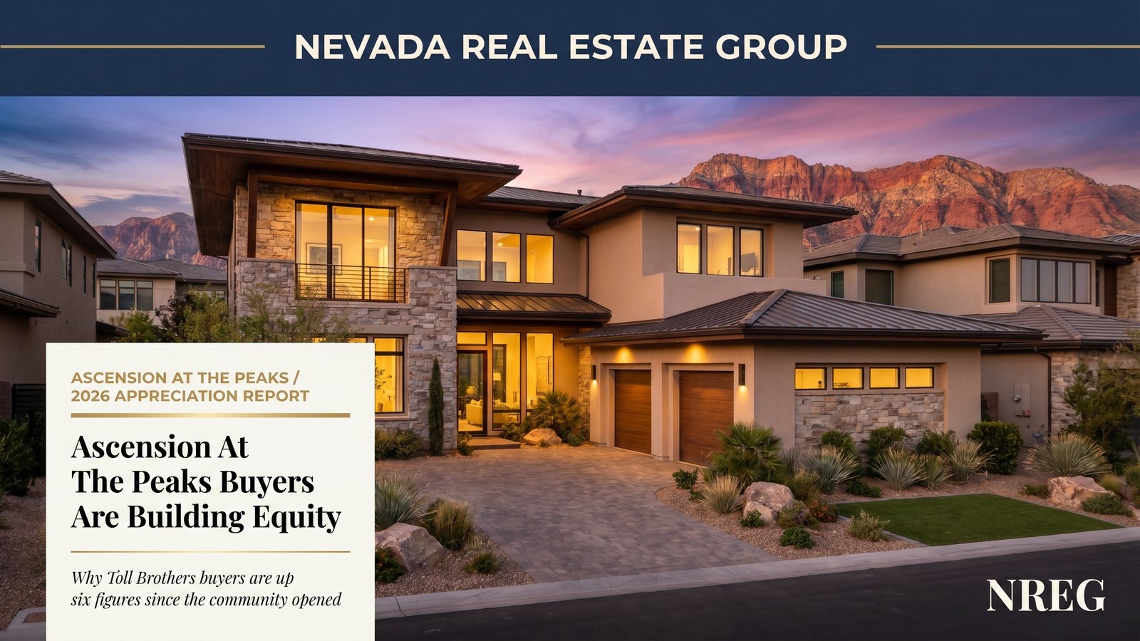 Ascension at The Peaks guard-gated luxury new construction in Summerlin West Las Vegas with mountain views