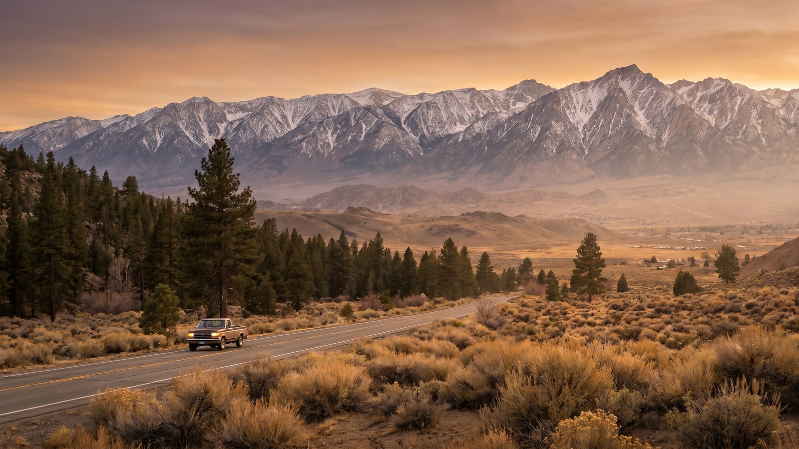 Sierra Nevada mountains rising above Reno, the backdrop to ArrowCreek and the foothill guard-gated communities